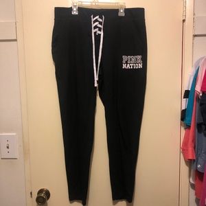 Pink nation lace up sweats/leggings